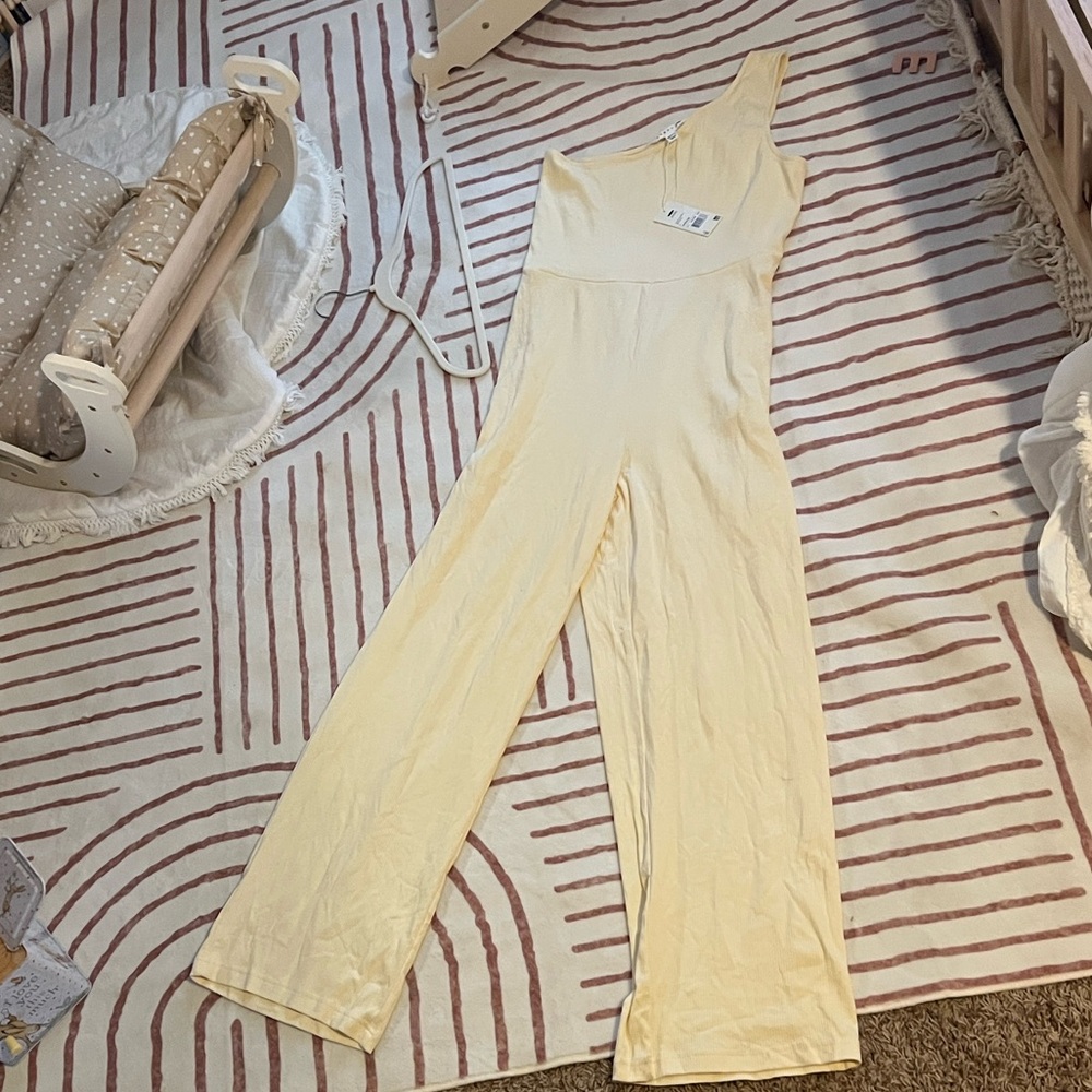 Rusty One-Shoulder Cream Jumpsuit